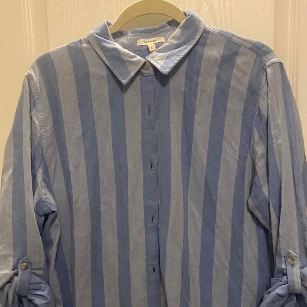Maurices Light and Dark Blue Striped tunic Shirt